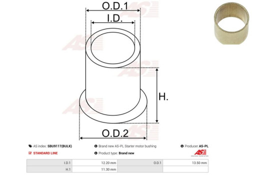 Bush, starter motor shaft, Image 2