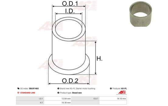 Bush, starter motor shaft, Image 2