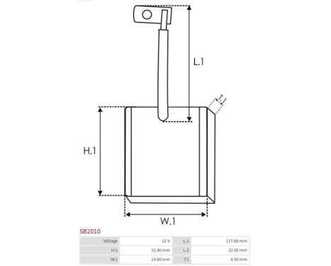 Carbon brush, starter motor, Image 2