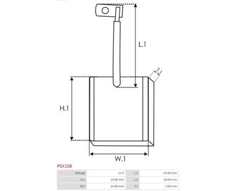 Carbon brush, starter motor, Image 2