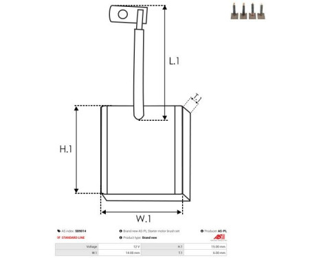 Carbon brush, starter motor, Image 2