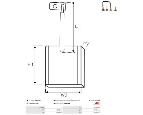 Carbon brush, starter motor, Image 2
