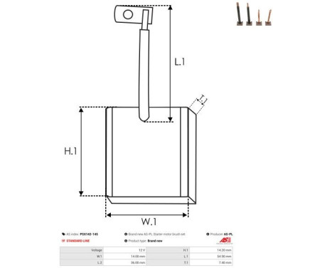Carbon brush, starter motor, Image 2