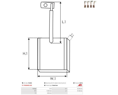 Carbon brush, starter motor, Image 2