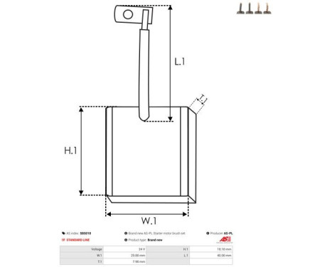 Carbon brush, starter motor, Image 2