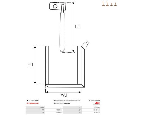 Carbon brush, starter motor, Image 2