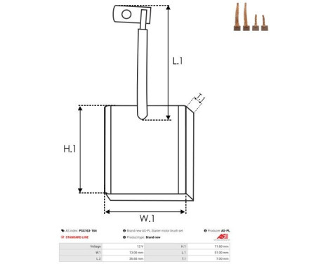 Carbon brush, starter motor, Image 2