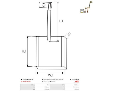 Carbon brush, starter motor, Image 2