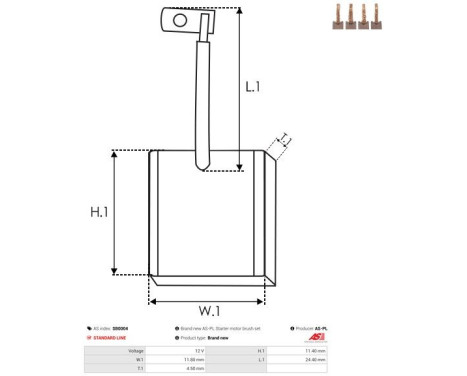 Carbon brush, starter motor, Image 2