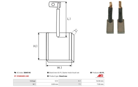 Carbon brush, starter motor, Image 2