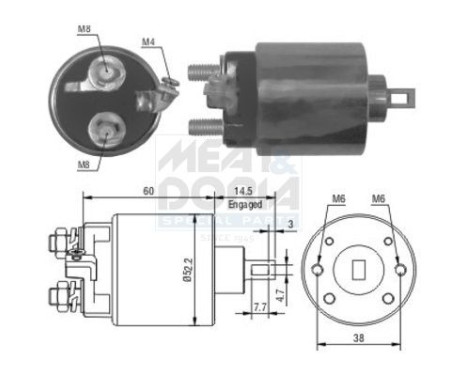 Contactor, starter motor