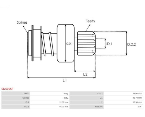 Free wheel drive, starter, Image 4