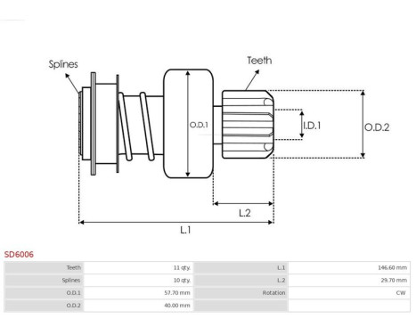 Free wheel drive, starter, Image 4