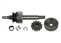 Free wheel drive, starter