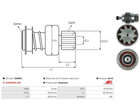 Free wheel drive, starter, Image 4