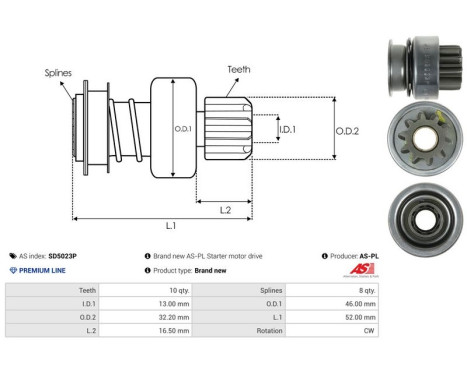 Free wheel drive, starter, Image 4