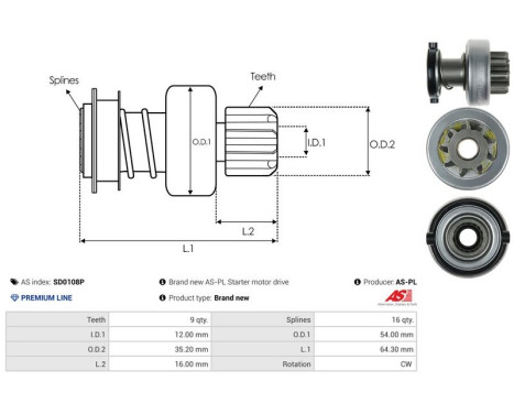 Free wheel drive, starter, Image 4