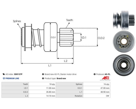 Free wheel drive, starter, Image 4