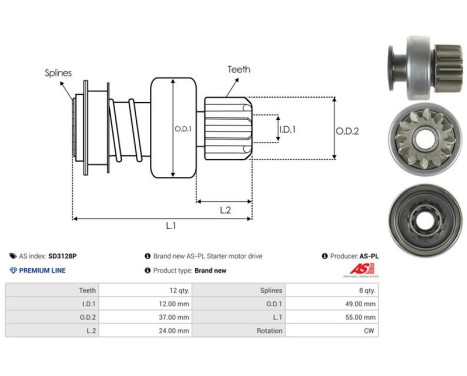 Free wheel drive, starter, Image 4