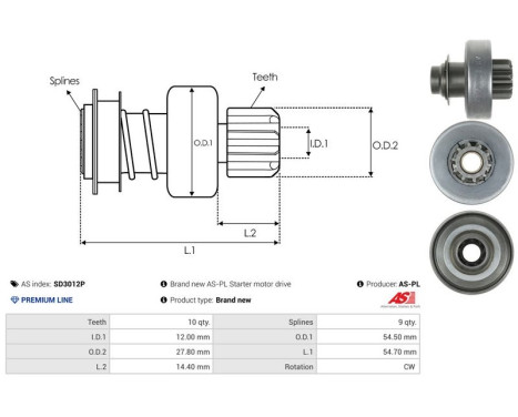 Free wheel drive, starter, Image 4