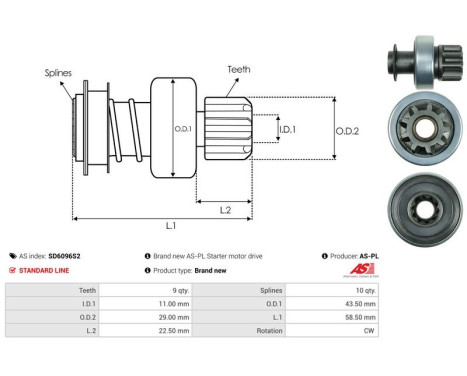 Free wheel drive, starter, Image 4