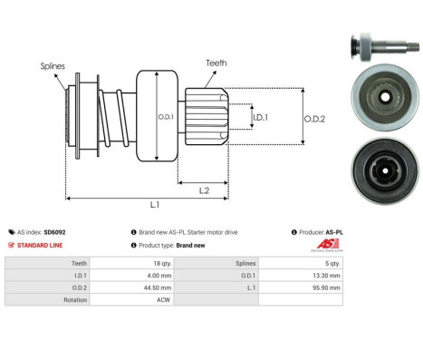 Free wheel drive, starter, Image 4