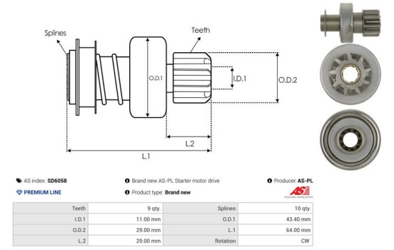 Free wheel drive, starter, Image 4
