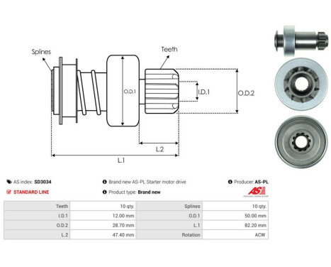 Free wheel drive, starter, Image 4