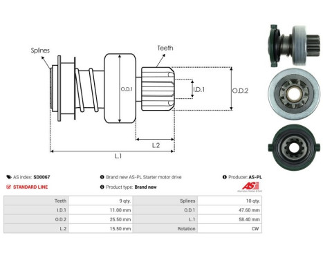 Free wheel drive, starter, Image 4