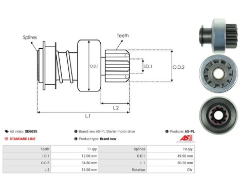 Free wheel drive, starter, Image 4