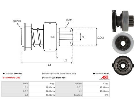 Free wheel drive, starter, Image 4