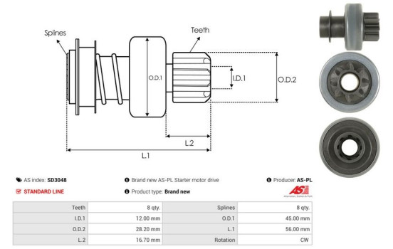 Free wheel drive, starter, Image 4