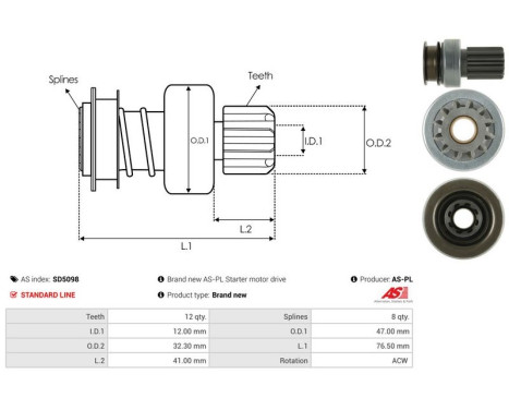 Free wheel drive, starter, Image 4