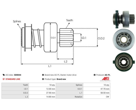 Free wheel drive, starter, Image 4