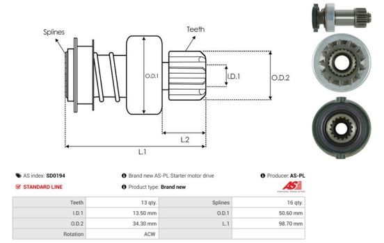 Free wheel drive, starter, Image 4