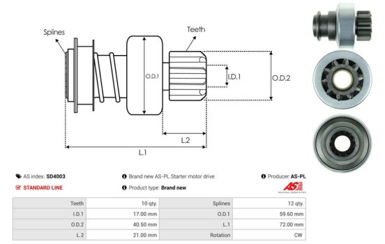 Free wheel drive, starter, Image 4