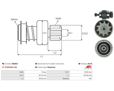 Free wheel drive, starter, Image 4