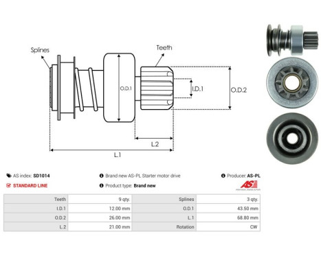 Free wheel drive, starter, Image 4