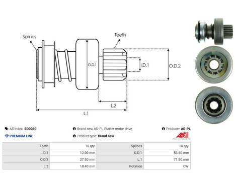 Free wheel drive, starter, Image 4