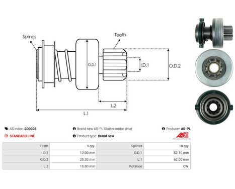 Free wheel drive, starter, Image 4