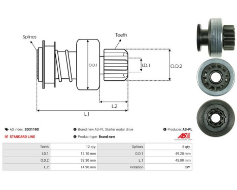 Free wheel drive, starter, Image 4