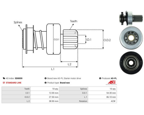 Free wheel drive, starter, Image 4