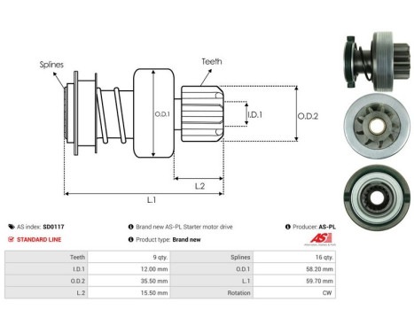 Free wheel drive, starter, Image 4