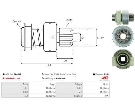 Free wheel drive, starter, Image 4