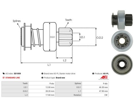 Free wheel drive, starter, Image 4
