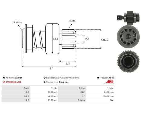 Free wheel drive, starter, Image 4