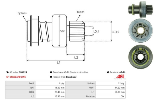 Free wheel drive, starter, Image 4