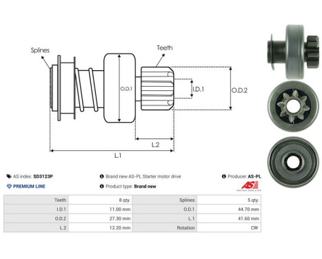 Free wheel drive, starter, Image 4