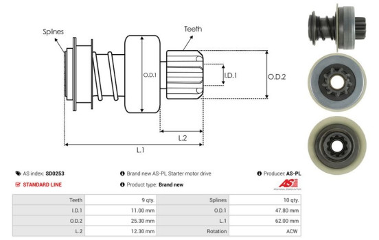 Free wheel drive, starter, Image 4