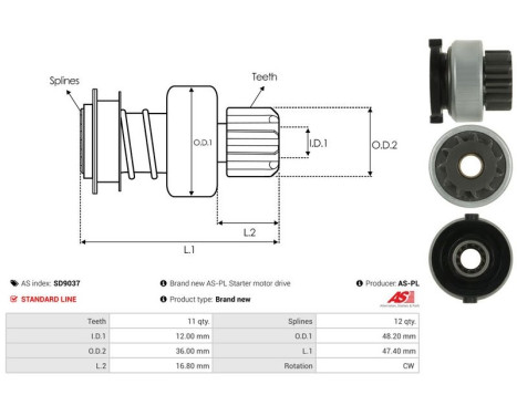 Free wheel drive, starter, Image 4
